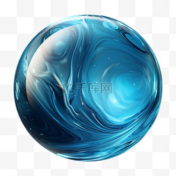 水晶球奖图片_ai艺术蓝色水晶球元素立体免抠图