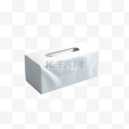 立体纸巾盒图片_纹理白色纸巾盒元素立体免抠图案