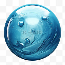 水晶球纹理图片_纹理蓝色水晶球元素立体免抠图案