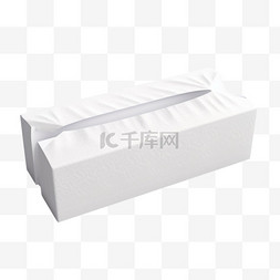 立体纸巾盒图片_建模白色纸巾盒元素立体免抠图案