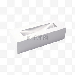 立体纸巾盒图片_装饰白色纸巾盒元素立体免抠图案