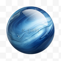 3d蓝色水晶球元素立体免抠图案