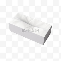 图形白色纸巾盒元素立体免抠图案