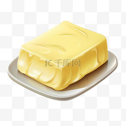 黄油薄脆片图片_艺术美味黄油元素立体免抠图案