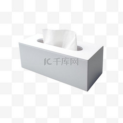立体纸巾盒图片_矢量白色纸巾盒元素立体免抠图案