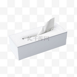 写实白色纸巾盒元素立体免抠图案