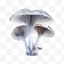 简洁蘑菇图片_简洁银色蘑菇元素立体免抠图案