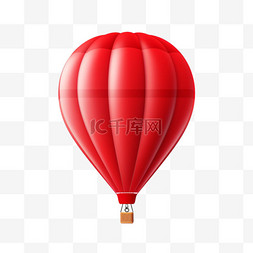 写实红色气球元素立体免抠图案