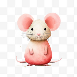 老鼠图案图片_写实粉色老鼠元素立体免抠图案