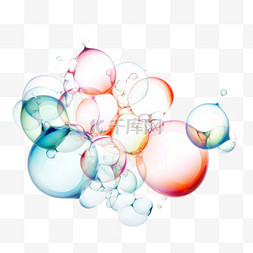 水泡图片_艺术彩色水泡元素立体免抠图案