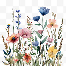 春天免抠元素植物花草手绘