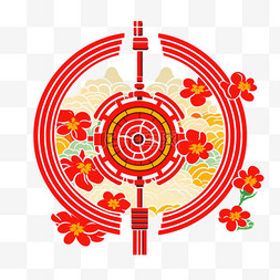 纹理中国结图片_纹理红色中国结元素立体免抠图案