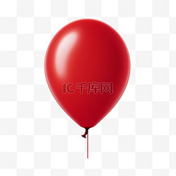 红色气球装饰图片_真实4红色气球元素立体免抠图案