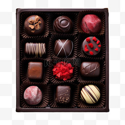 建模巧克力礼盒元素立体免抠图案