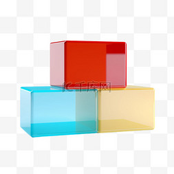 质感彩色方块元素立体免抠图案