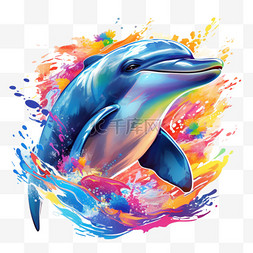 质感可爱海豚元素立体免抠图案