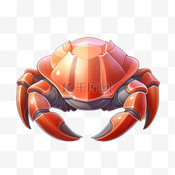 3d肥美螃蟹元素立体免抠图案