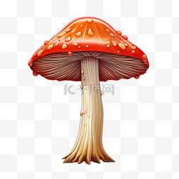 简洁蘑菇图片_简洁艳丽蘑菇元素立体免抠图案