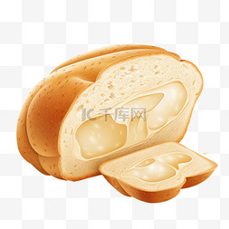 质感奶油元素立体免抠图案面包