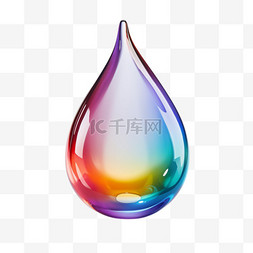 图形彩虹水滴元素立体免抠图案