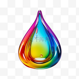 纹理彩虹水滴元素立体免抠图案