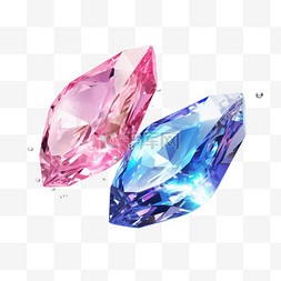 ai缤纷钻石元素立体免抠图案