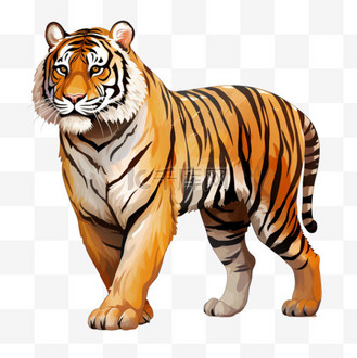 素材可爱老虎元素立体免抠图案