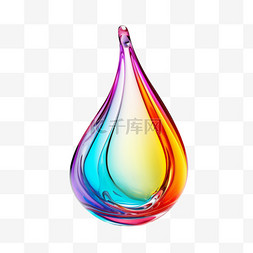 彩虹水滴素材图片_真实彩虹水滴元素立体免抠图案