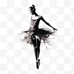 跳双人芭蕾舞图片_造型芭蕾影子元素立体免抠图案