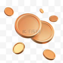 金币积分图片_3D金币积分金属装饰漂浮物png图片