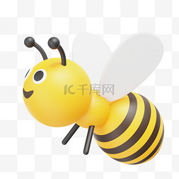一罐蜜蜂图片_3D春季动物蜜蜂png图片