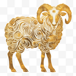 十二生肖金箔材质羊设计