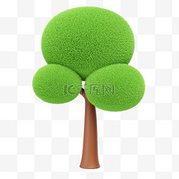 大树3D图片_3D毛绒树树木植物大树图片
