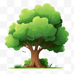 卡通植树节元素图片_植树节卡通手绘绿色树木20PNG素材