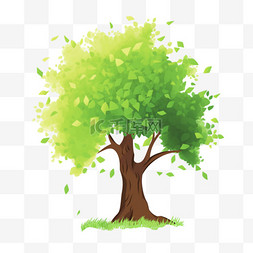 植树节卡通手绘绿色树木18元素
