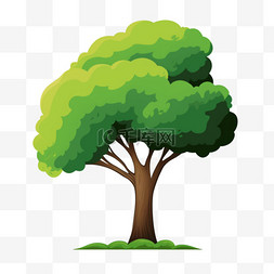 植树节卡通手绘绿色树木39PNG素材