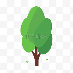 春天植树节卡通手绘绿色树木13免
