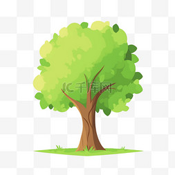 手绘树图片_植树节卡通手绘绿色树木22免抠图