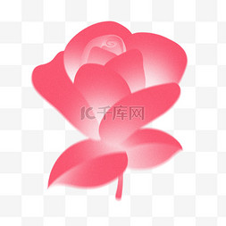 情人节弥散风粉色玫瑰花设计