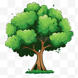 植树节绿色卡通图片_植树节卡通手绘绿色树木30免抠元
