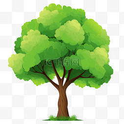 卡通手绘绿色树图片_植树节卡通手绘绿色树木42设计图