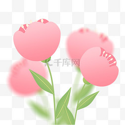 粉红色鲜花素材图片_弥散风春季花卉郁金香png图片