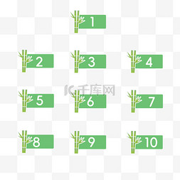 绿色编号图片_公众号分隔符绿色竹子png图片