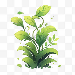春天绿色植物装饰图案设计