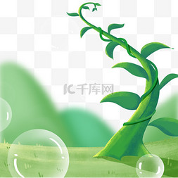 绿色节日装饰图片_植树节节日装饰植物发芽元素