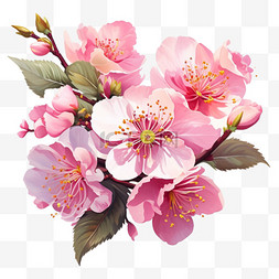 桃花设计素材图片_手绘花朵花卉樱花设计