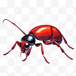 蚂蚁图片_一只红色蚂蚁扁平插画元素