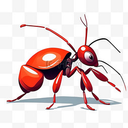 一只红色蚂蚁扁平插画元素