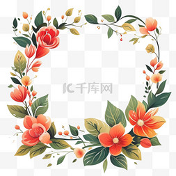 树木花朵装饰边框设计