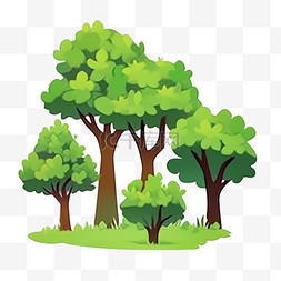 环保识别标图片_植树节树木免抠素材